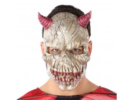2826223 maska halloween diabol biela 21 x 34 cm