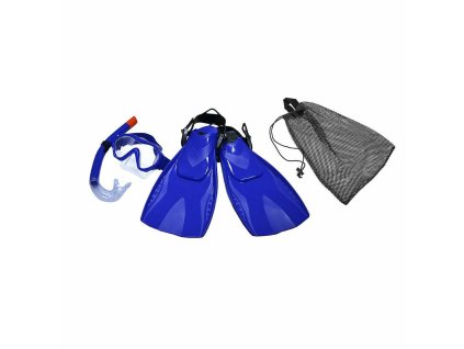 Dětská potápěčská sada (Potápěčské brýle, šnorchl, ploutve) Eqsi Modrá (Velikost nohy 28-31)