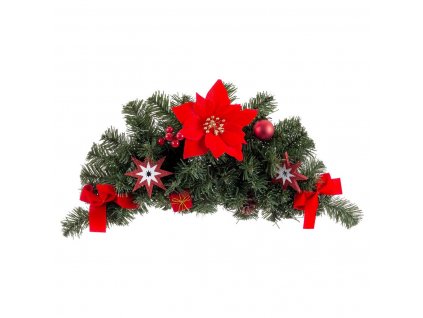 2882828 vianocna dekoracia na dvere plast latka zelena cervena 60 cm