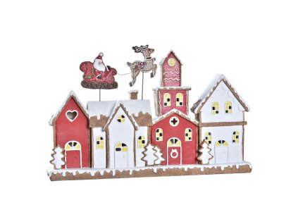 2894525 vianocna dekoracia s led osvetlenim dkd home decor domy zivica biela cervena 41 x 7 5 x 27 cm