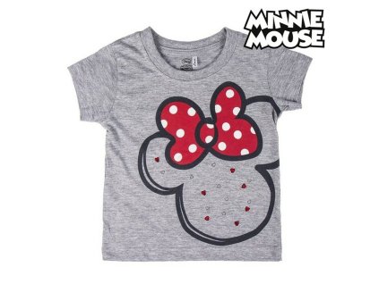 Dětské Tričko s krátkým rukávem Minnie Mouse Šedá (Velikost 3 roky)