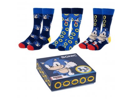 2925744 unisex ponozky sonic 3 pary darcekova sada viacfarebna velkost 40 46