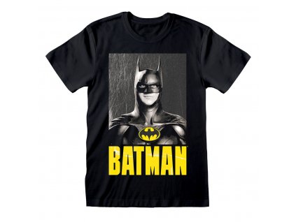 Unisex triko s krátkým rukávem Batman Keaton Batman Černá (Velikost M)