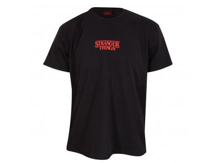 Unisex triko s krátkým rukávem Stranger Things Demogorgon Upside Down Černá (Velikost S)