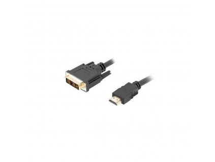 Kabel HDMI na DVI Lanberg Koncovka Samec / Koncovka Samec Černá (Rozměr 0,5 m)