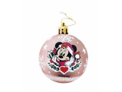 2943605 vianocne gule minnie mouse lucky plast ruzova 6 cm 10 ks