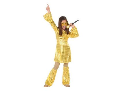 Kostým pro děti Disco Zlatá (3 ks) (Velikost 3–4 roky)
