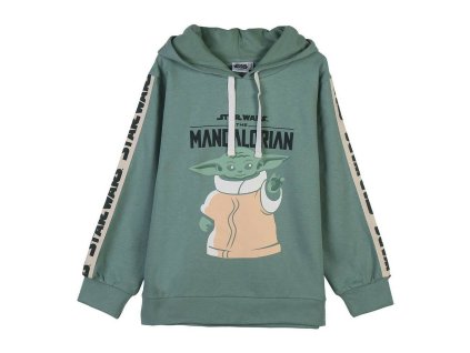 Dětská mikina s kapucí The Mandalorian Zelená (Velikost 7 let)