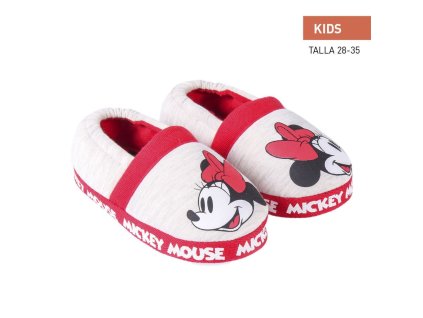 Dětské domácí bačkůrky Minnie Mouse Šedá (Velikost nohy 30-31)
