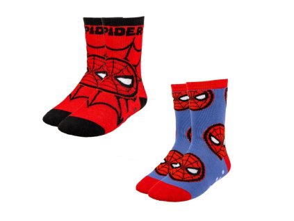 Dětské protiskluzové ponožky Spiderman Vícebarevná (2 páry) (Velikost nohy 31-34)