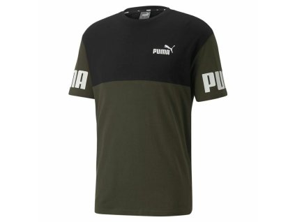 Pánské sportovní triko s krátkým rukávem Puma Power Colorblock Černá (Velikost M)