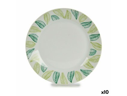 2964914 sada dezertnych tanierov listy porcelan biela zelena 19 cm 10 ks
