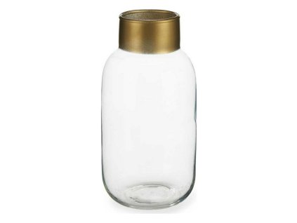2968287 sklenena vaza hladka zlata transparentna 11 5 x 24 x 11 5 cm