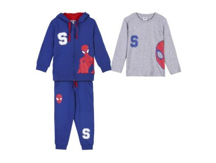 Dětská tepláková souprava a tričko Spiderman Modrá (3 ks) (Velikost 2 roky)