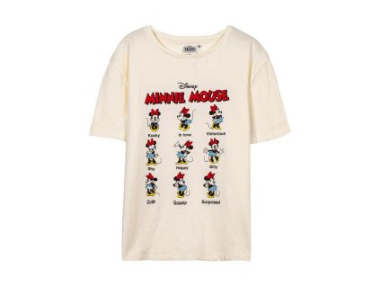 Dětské triko s krátkým rukávem Minnie Mouse Bavlna Béžová (Velikost 6 let)