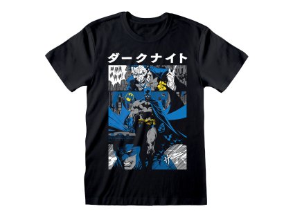 Unisex triko s krátkým rukávem Batman Manga Cover Černá (Velikost XXL)