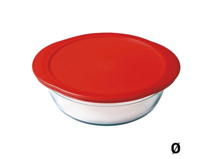 Box Ô Cuisine Červená borosilikátové sklo (Kapacita 0,35 l)