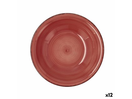 2980035 sada hlbokych tanierov quid vita keramicky cervena 21 5 cm 12 ks