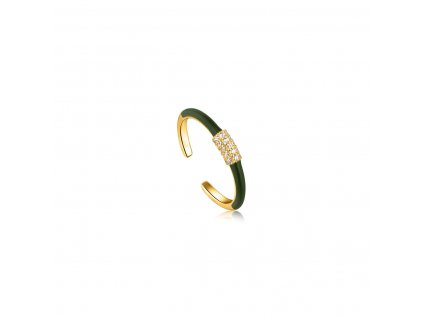 2987275 damsky prsten ania haie r031 01g g mincove striebro zelena velkost 13