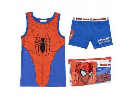 Dětské pyžamo v přepravní taštičce Spider-Man 100% bavlna Červená Modrá (Velikost 5 let)
