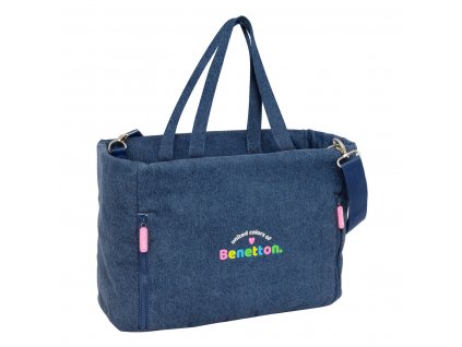 2991337 dievcenska taska s priehradkou na notebook benetton denim modra 40 x 31 x 17 cm