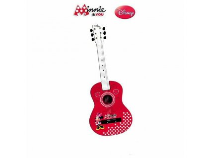 2994766 1 detska gitara minnie mouse drevo cervena biela 75 cm