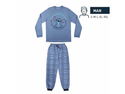 Pánské pyžamo Stitch Modrá (Velikost S)