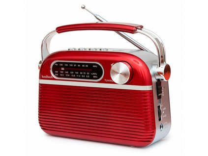 3000064 prenosne radio s bluetooth kooltech vintage cervena