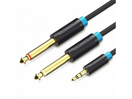 3001552 prepojovaci audio kabel 3 5 mm jack male na 2 6 3 mm jack male vention bacbg 1 5 m