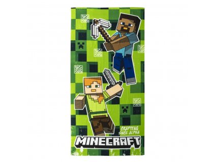 3001738 detska plazova osuska minecraft zelena 100 polyester 70 x 140 cm