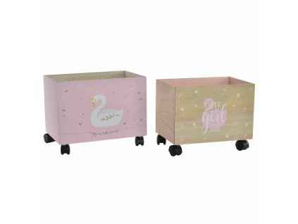 3003520 ulozny box na hracky s kolieskami dkd home decor labut drevo 39 x 26 x 32 cm 2 ks