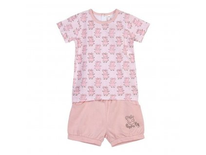 Dívčí set tričko a kraťasy Peppa Pig Růžová (Velikost 6 měsíců)