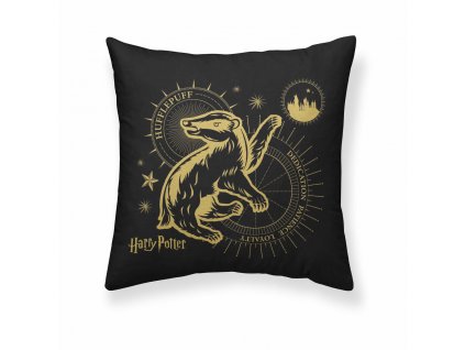 3005803 obliecka na vankus harry potter hufflepuff bavlna cierna 50 x 50 cm