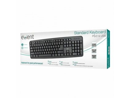 3005938 klavesnica ewent ew3109 ps 2 usb cierna