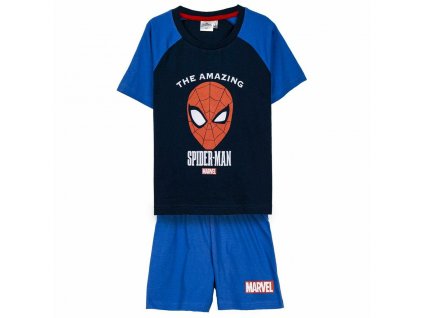 Dětské pyžamo s krátkými rukávy Spiderman Bavlna Polyester Modrá (Velikost 4 roky)