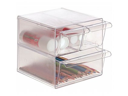 3007619 organizer na pisaci stol archivo 2000 priesvitny 3 zasuvky 19 x 15 x 15 cm