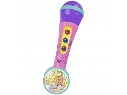 3010994 detsky mikrofon na karaoke barbie purpurova ruzova