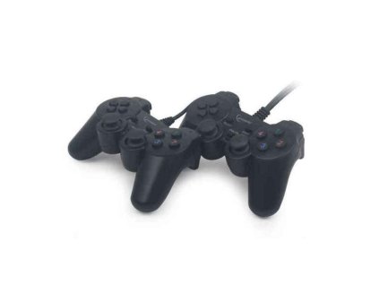 3284677 herna konzola gembird dual gamepad pc cierna