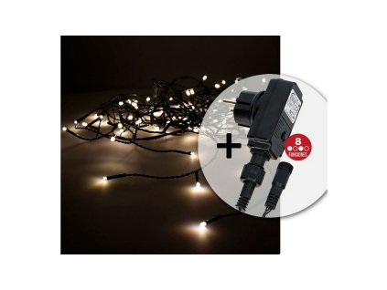 3298840 zaclona z led svetiel edm 71483 icicle easy connect 100 w 0 72 w teple svetlo tepla biela 200 x 50 cm biela