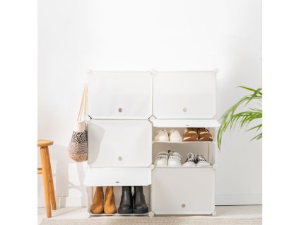 Prenosný modulárny botník s vešiakom InnovaGoods Biela (Kapacita 20 párov)