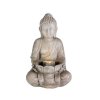 2992201 zahradna fontanka s led osvetlenim lumineo buddha keramicky siva 28 x 29 5 x 45 cm