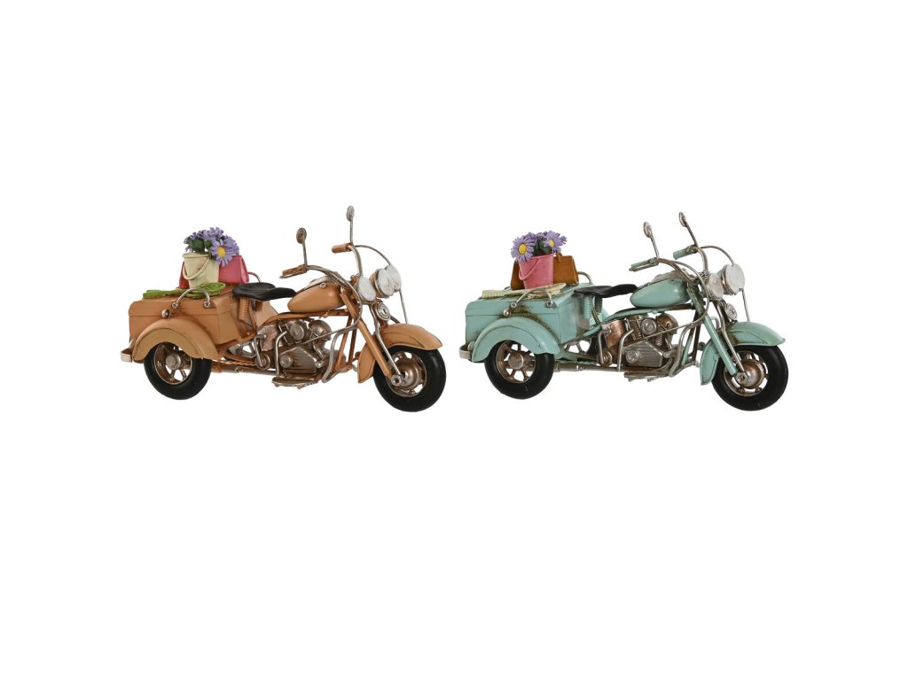 3271843 dekorativny model home esprit vintage motocykel kov modra oranzova 22 x 10 5 x 11 5 cm 2 kusov