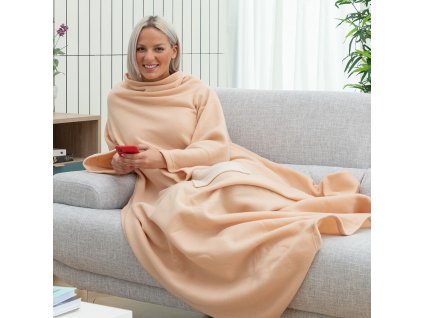 Ujjatlan takaró 1 személy részére, elülső zsebbel Fabulazy InnovaGoods (Szín kék)