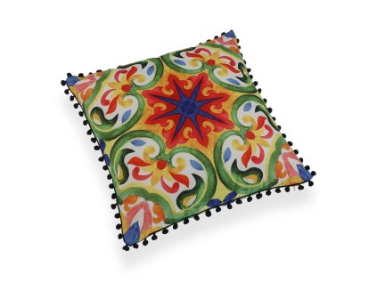 2880761 2 dekoracny vankus s brmbolcami versa folklore polyester 45 x 45 cm