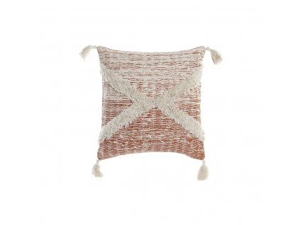 2765945 4 dekoracny vankus so strapcami dkd home decor bezova oranzova polyester bavlna 45 x 45 x 10 cm