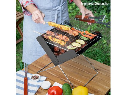 2671566 mini skladaci prenosny gril na drevene uhlie foldecue innovagoods