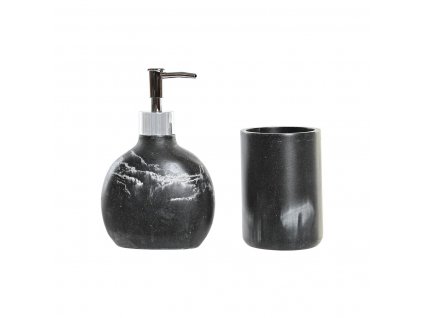 2808214 sada kupelnovych doplnkov dkd home decor mramorove aluminium plast zivica cierna 11 x 6 x 17 cm