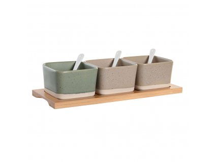 2790187 3 servirovacia sada misiek s podnosom dkd home decor skandinavsky porcelan bambus viacfarebna 29 x 11 5 cm