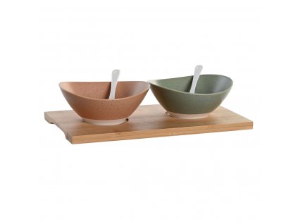 2790220 3 servirovacia sada misiek s podnosom dkd home decor skandinavsky porcelan bambus viacfarebna 29 x 15 5 cm