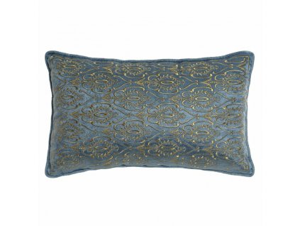 2765222 vankusik dkd home decor modra polyester zamat zlata 50 x 10 x 30 cm